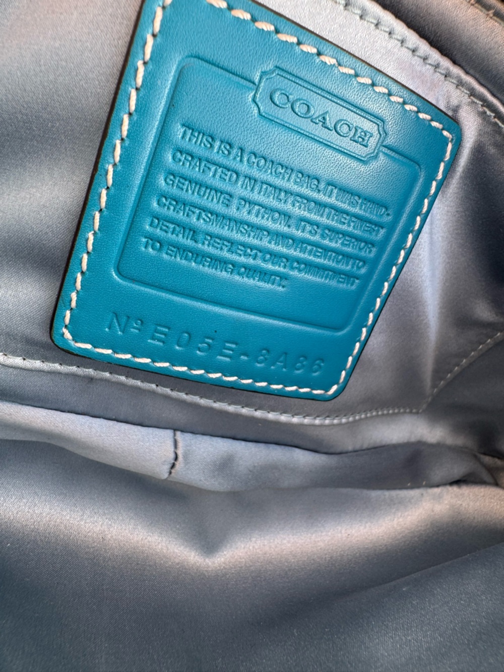 Coach Legacy Rare Exotic Blue Python 🦋Snakeskin Demi Clutch Mini Vintage Y2K - Picture 7 of 9